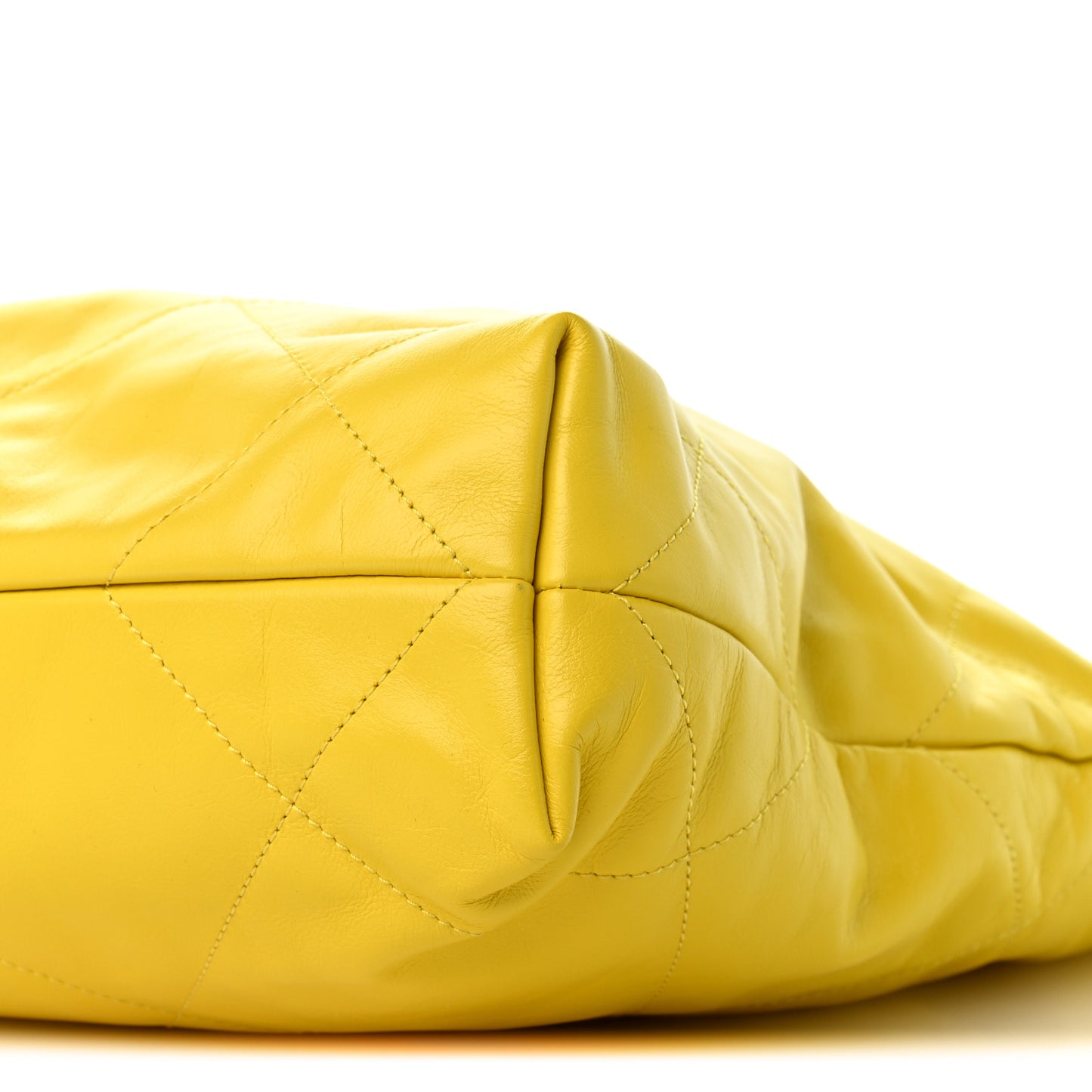 Shiny Calfskin Quilted Small Chanel 22 Yellow