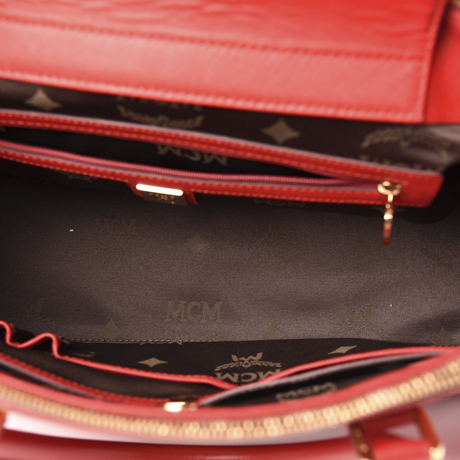 MCM Saffiano Nuovo Tote Red 6 of 10