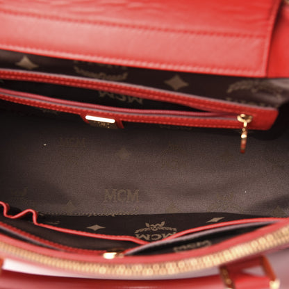 MCM Saffiano Nuovo Tote Red 6 of 10