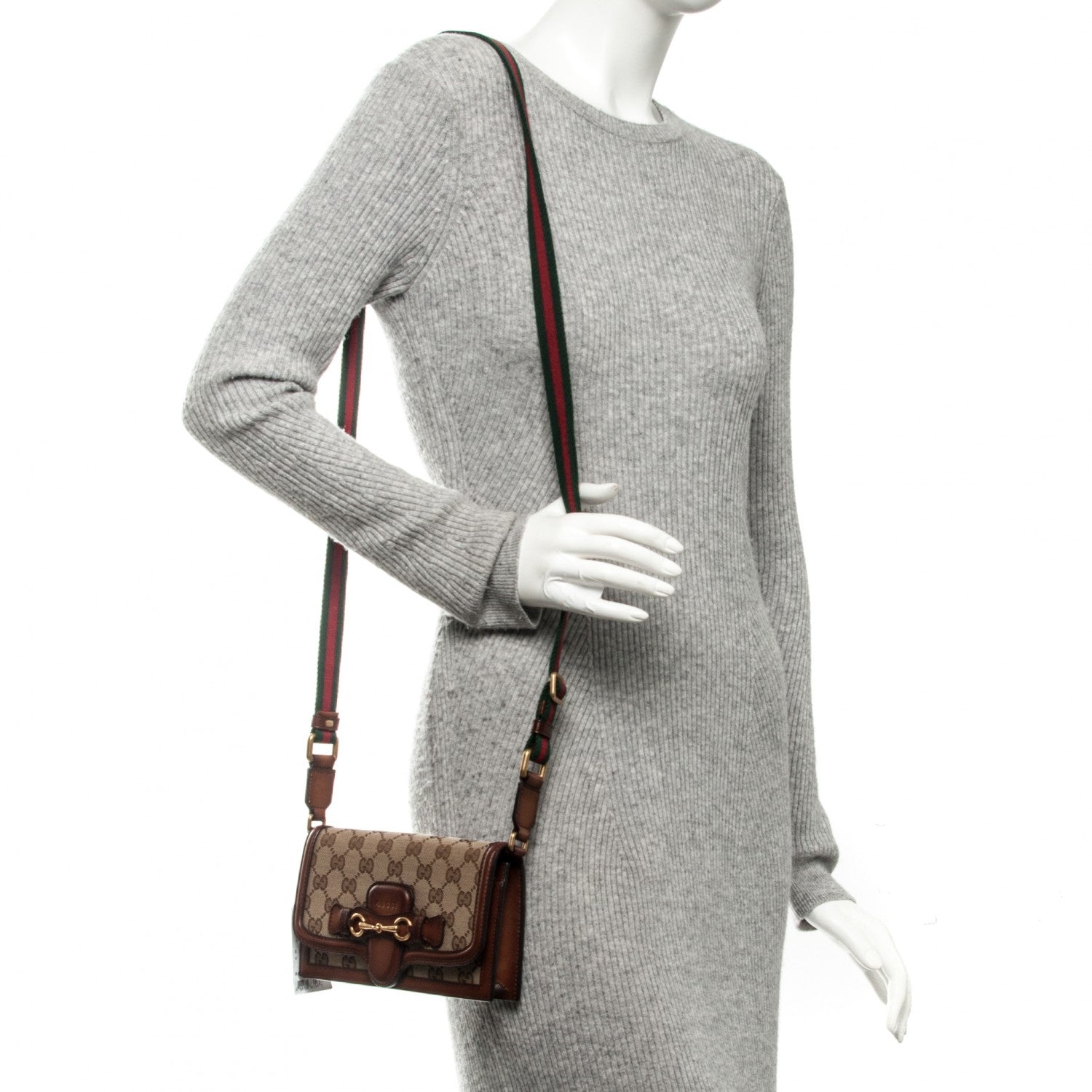 Gucci Monogram Lady Web Convertible Wallet Beige Cuir 2 of 7