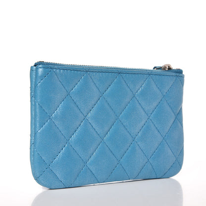 Chanel Metallic Lambskin Small Cosmetic Case Turquoise 3 of 8