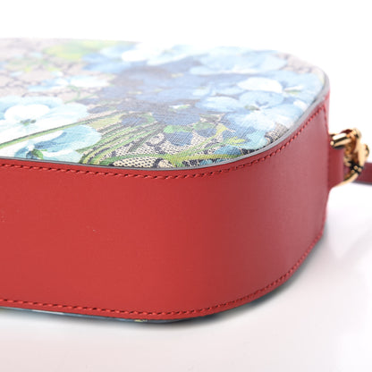 Gucci GG Supreme Monogram Blooms Mini Chain Shoulder Bag Beige Blue Navy Hibiscus Red 6 of 9