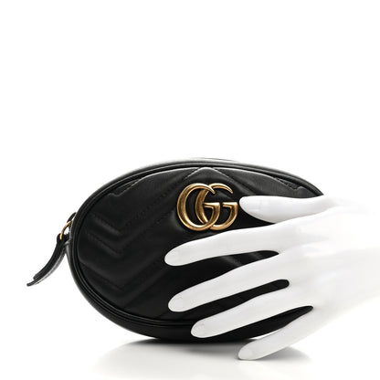 Gucci Calfskin Matelasse GG Marmont Belt Bag 95 38 Black 2 of 7