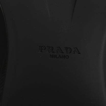 Prada Spazzolato Re-Nylon Metal Triangle Logo Lace Up 55mm Ankle Boots 37.5 Black 7 of 16