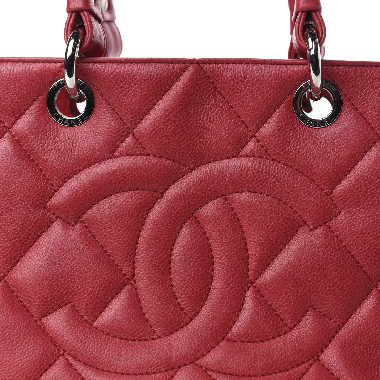 Soft Caviar Quilted CC Timeless Tote Red