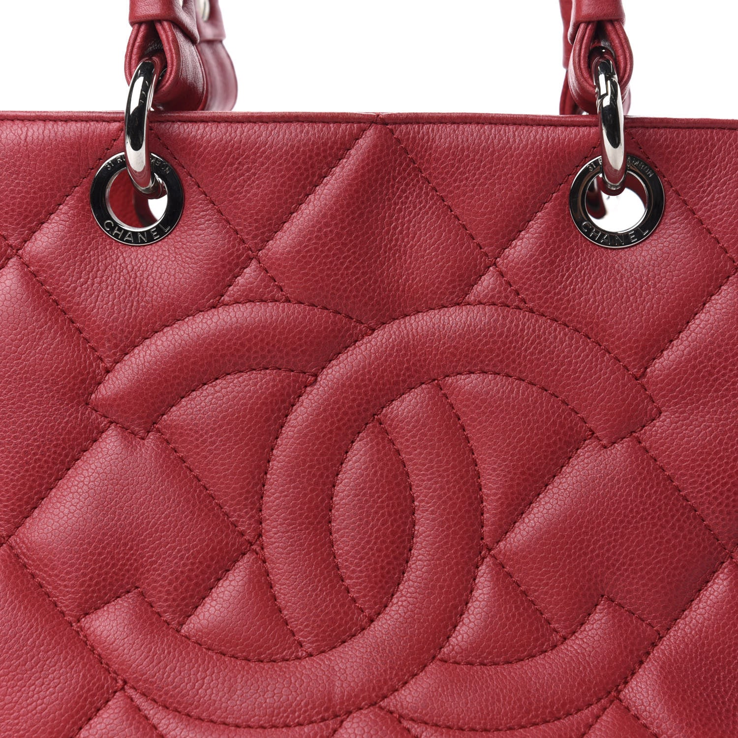 Chanel Soft Caviar Quilted CC Timeless Tote Red 10 of 10