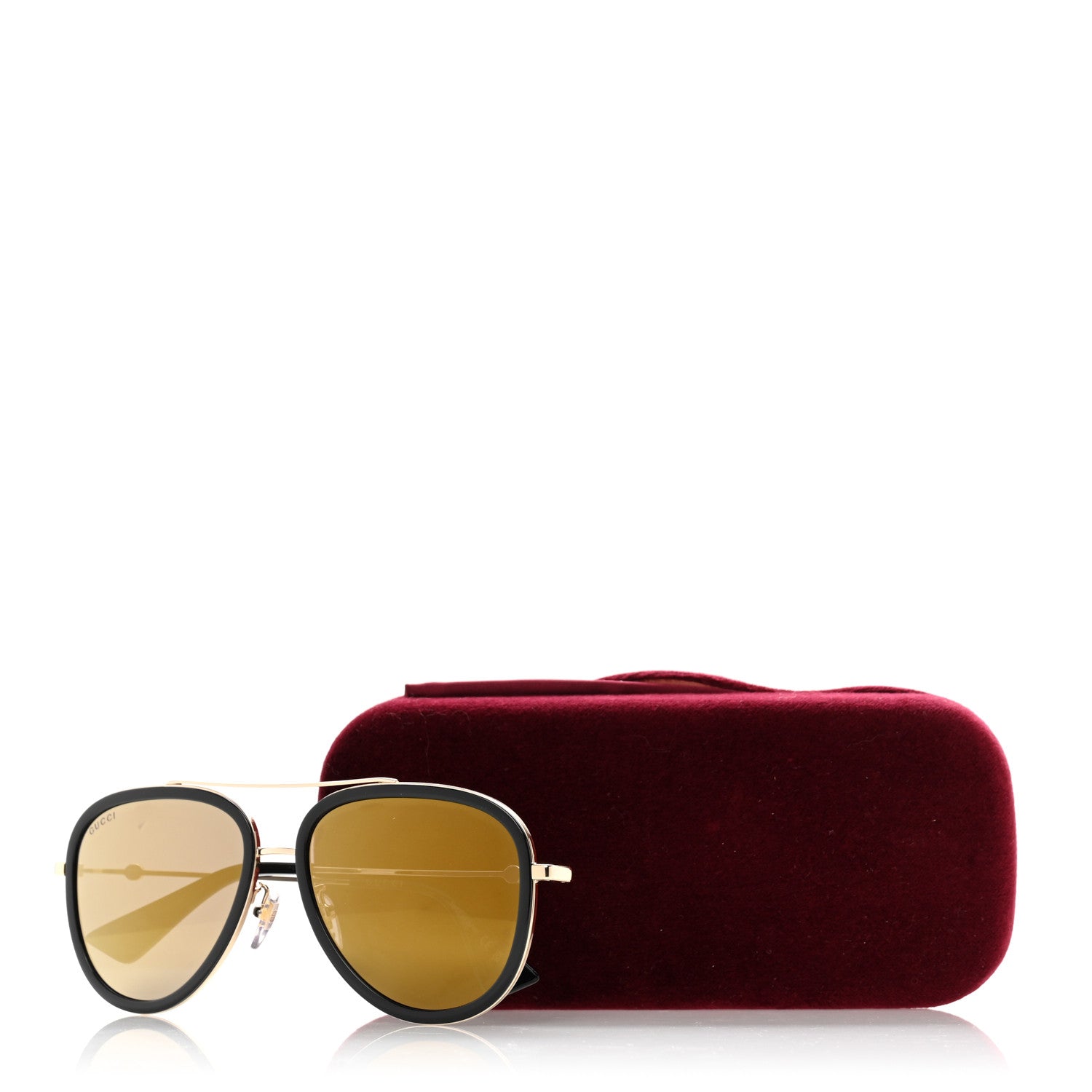 Gucci Aviator Sunglasses GG0062S Black Gold 8 of 8