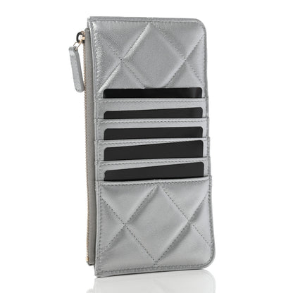 Chanel Lambskin Quilted Chanel 19 Phone and Card Holder Silver 3 of 7