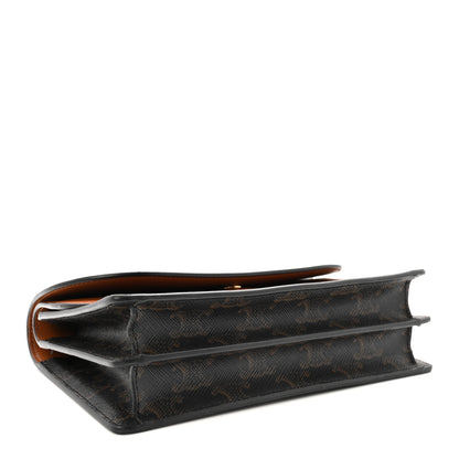 Celine Triomphe Canvas Lambskin Wallet On Strap Tan 4 of 11