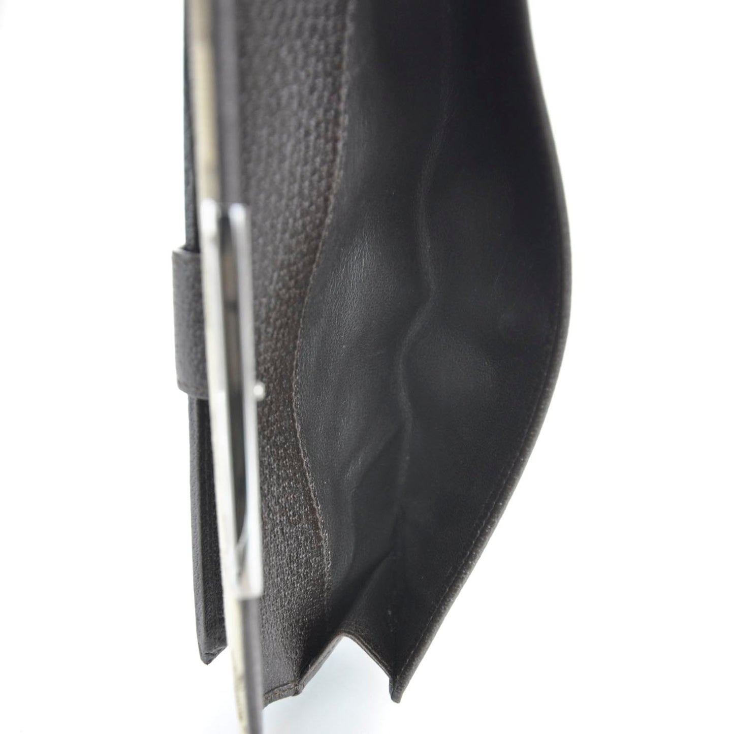 Monogram Metal Bar Continental Flap Wallet Beige Ebony Dark Brown