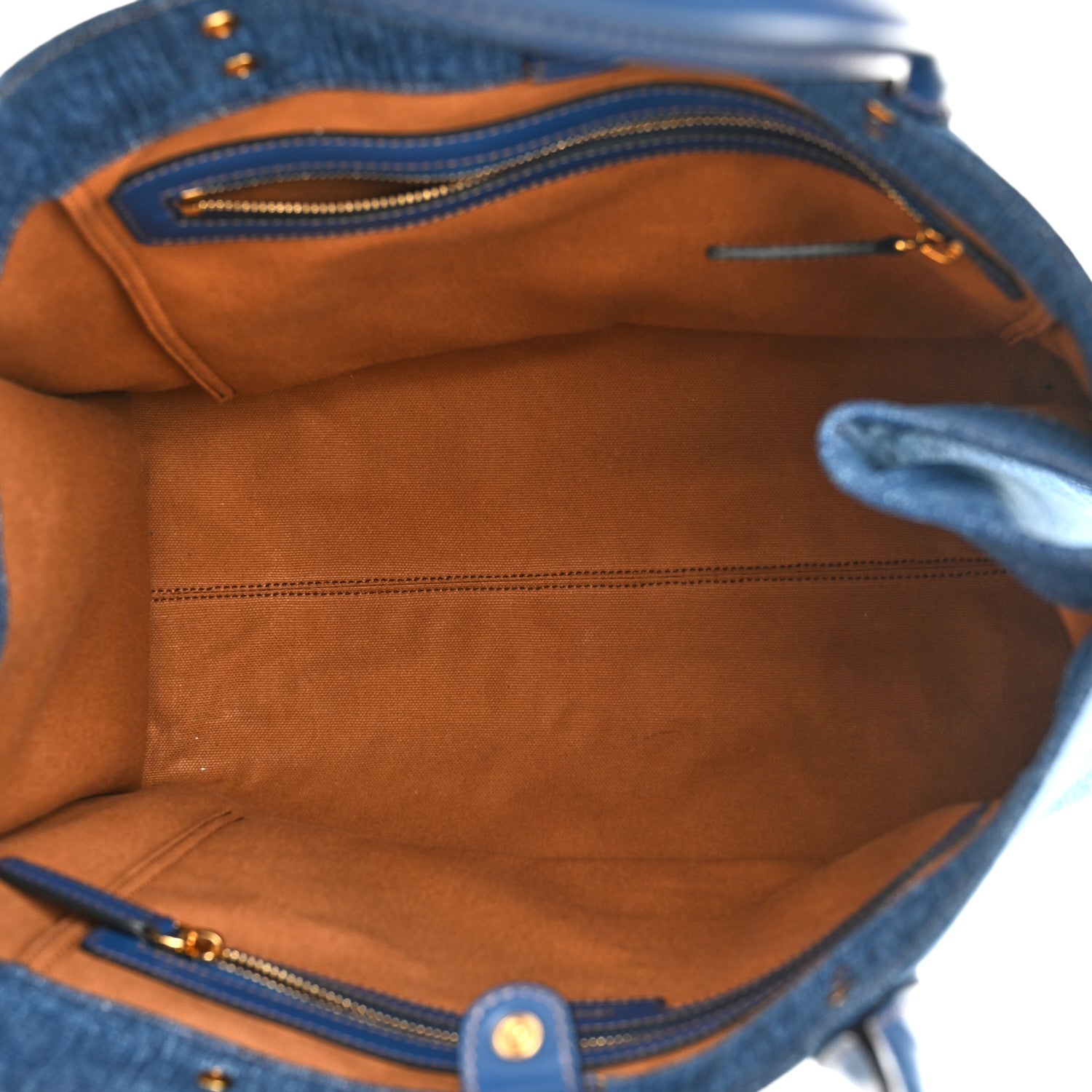 Versace Denim Calfskin La Medusa Tote Bag Blue 5 of 9