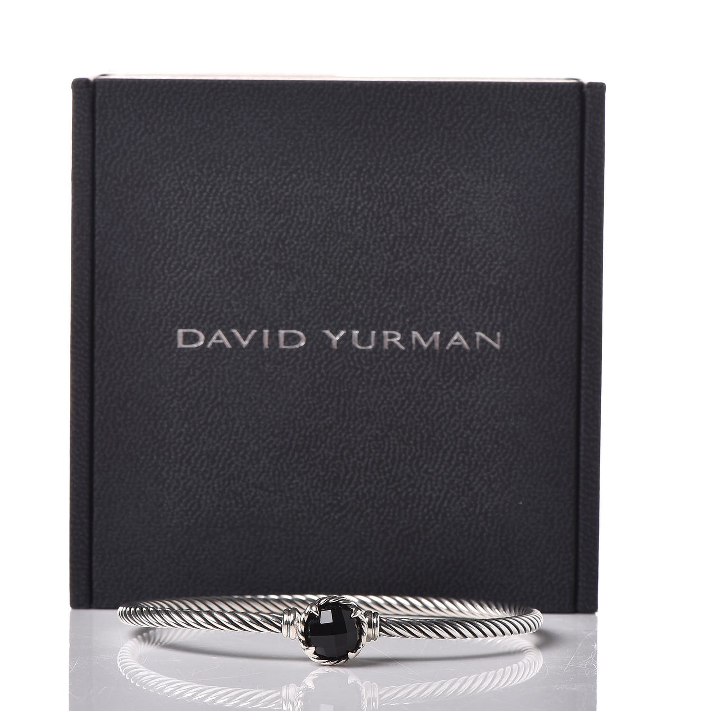 Sterling Silver Black Onyx 3mm Chatelaine Bracelet
