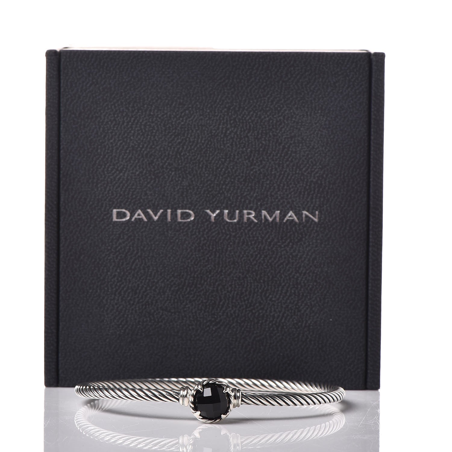 David Yurman Sterling Silver Black Onyx 3mm Chatelaine Bracelet 5 of 5