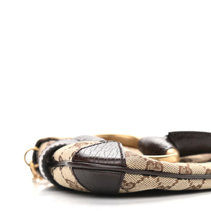 Gucci Monogram Horsebit Clutch Dark Brown 8 of 11
