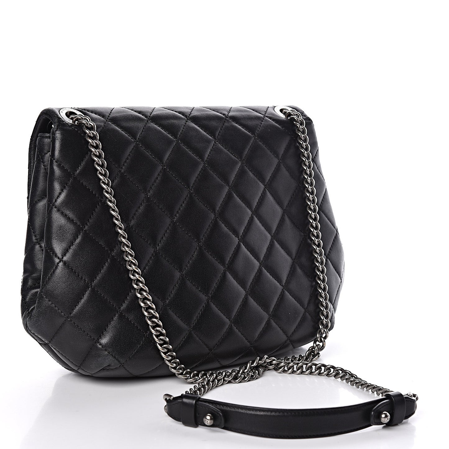 Lambskin Quilted Small Daily Supple Flap Black