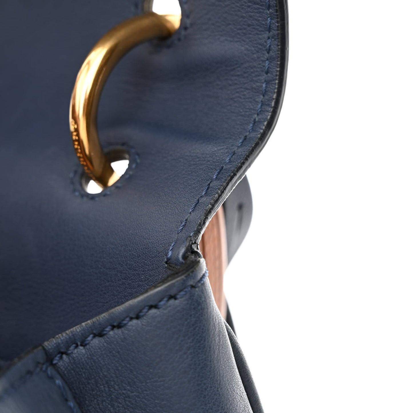 Trench Calfskin Small DK88 Top Handle Bag Ink Blue