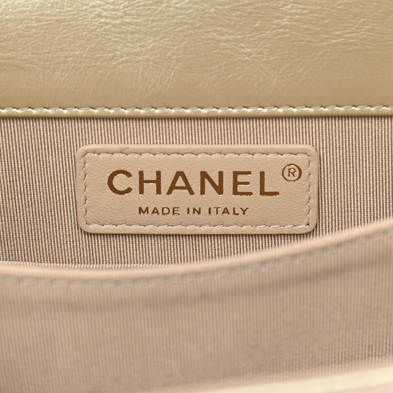 Chanel Iridescent Calfskin Quilted North South Boy Flap Beige 7 of 10