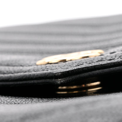 Chanel Sheepskin Chevron Quilted Small Envelope Clutch Black 9 of 11