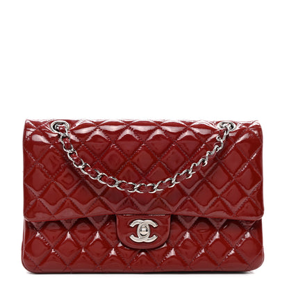 Chanel Patent Calfskin Quilted Medium Double Flap Dark Red 1 of 18