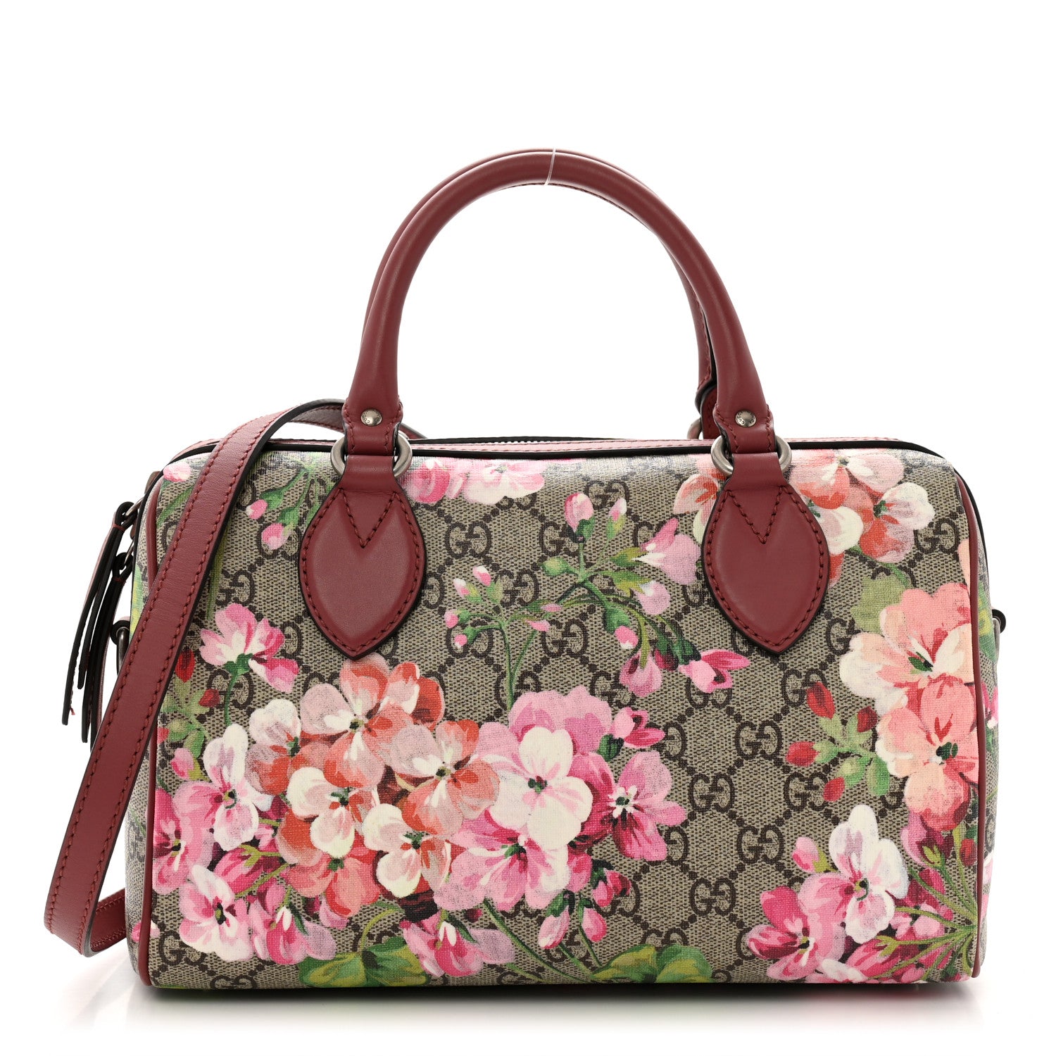 Gucci GG Supreme Monogram Blooms Small Boston Beige Multicolor Dry Rose 1 of 11