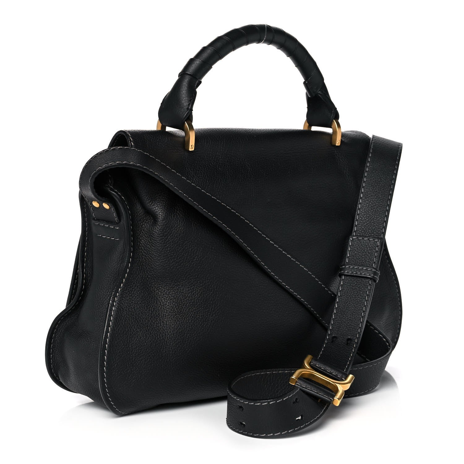 Chloe Calfskin Medium Marcie Top Handle Bag Black 3 of 12