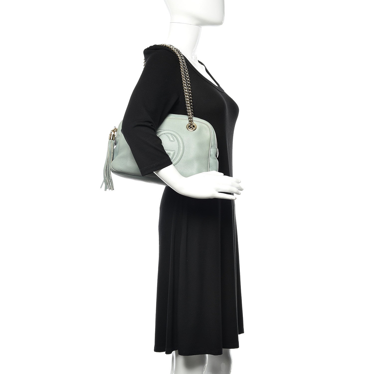 Gucci Pebbled Calfskin Small Soho Bowler Light Blue 2 of 12