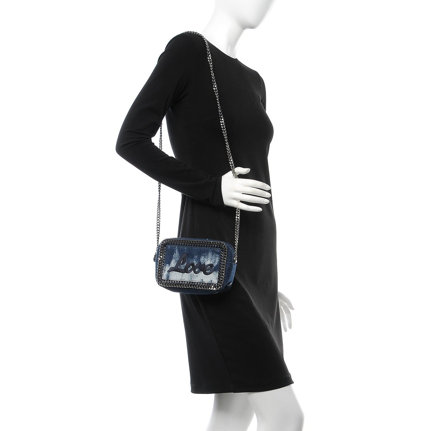 Denim Love Falabella Crossbody Camera Bag Blue