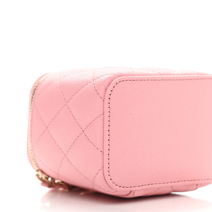Chanel Caviar Quilted Mini Vanity Case With Chain Pink 7 of 8