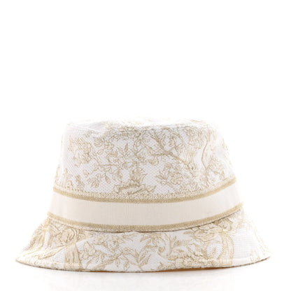 Christian Dior Cotton D-Bobby Small Brim Bucket Hat 59 White Gold 4 of 9