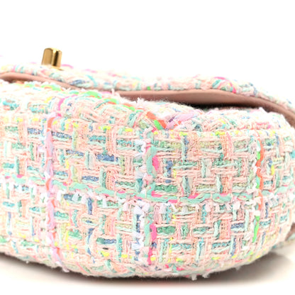 Chanel Tweed Quilted Baywatch Top Handle Flap Light Pink Green Orange Purple 11 of 11