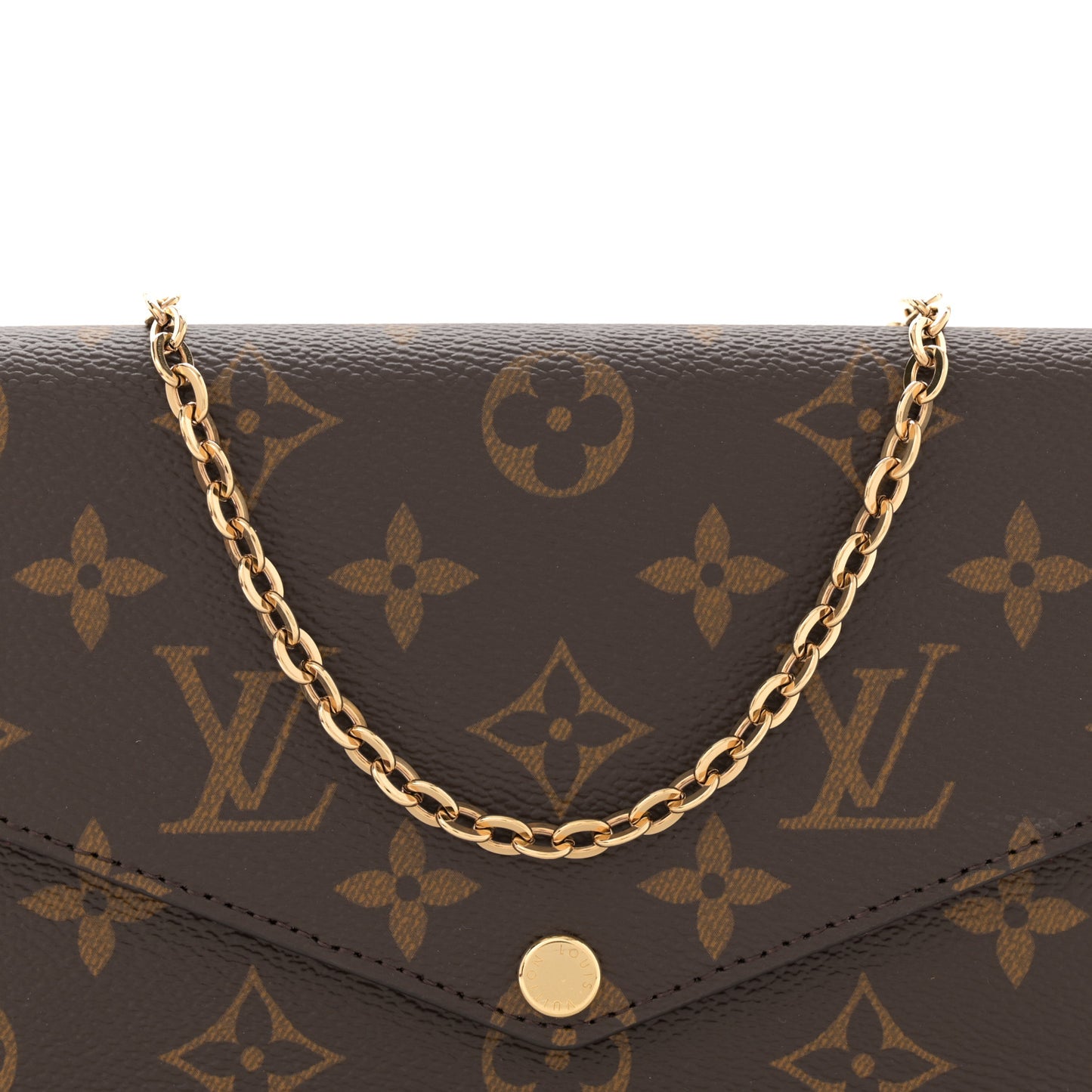 Monogram Pochette Felicie Chain Wallet Fuchsia