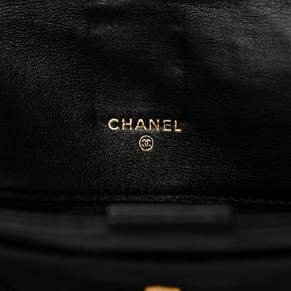 Chanel Lambskin Diamond Stitched Envelope Long Flap Wallet Black 6 of 7