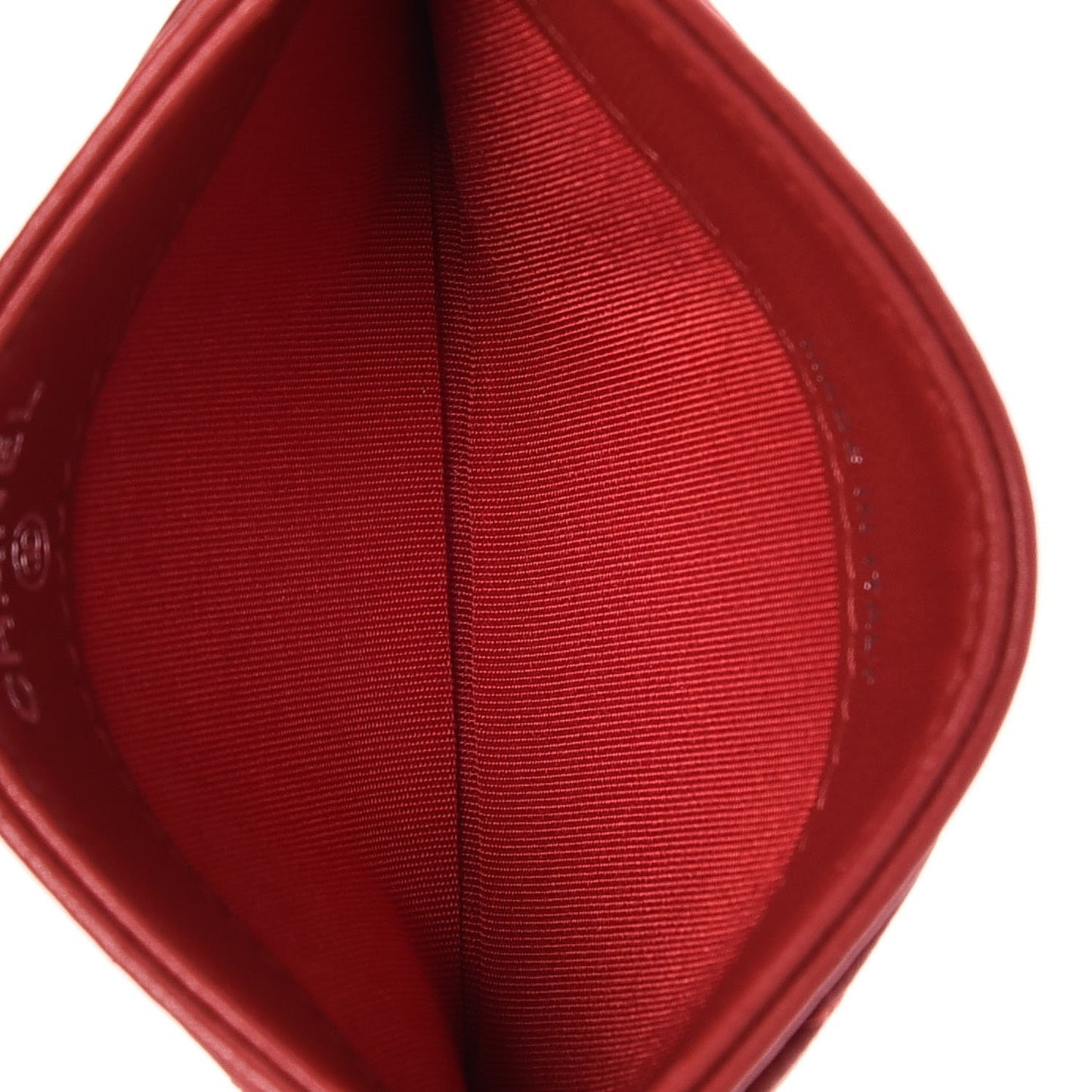 Lambskin Quilted CC Crossing Card Holder Red