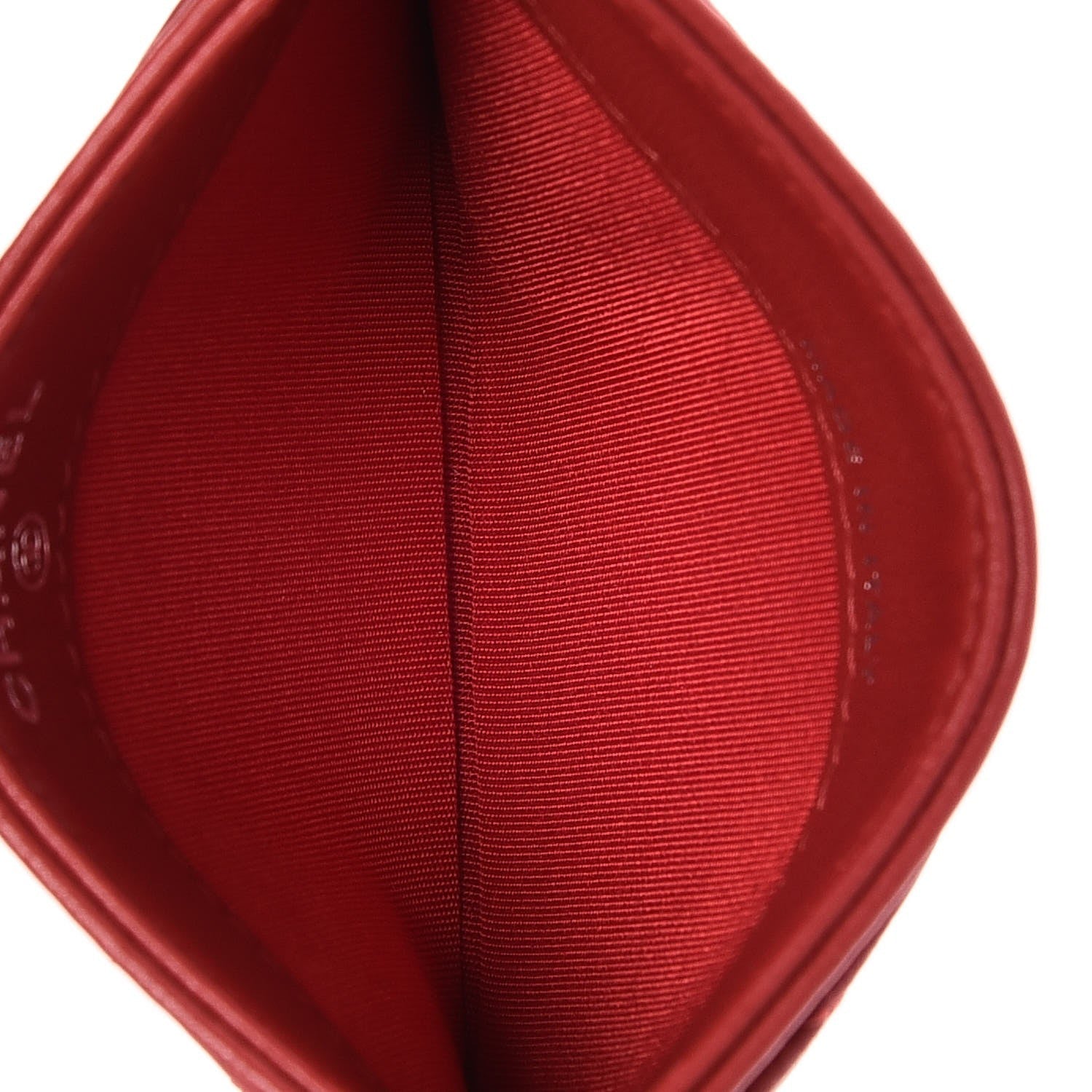 Chanel Lambskin Quilted CC Crossing Card Holder Red 5 of 9