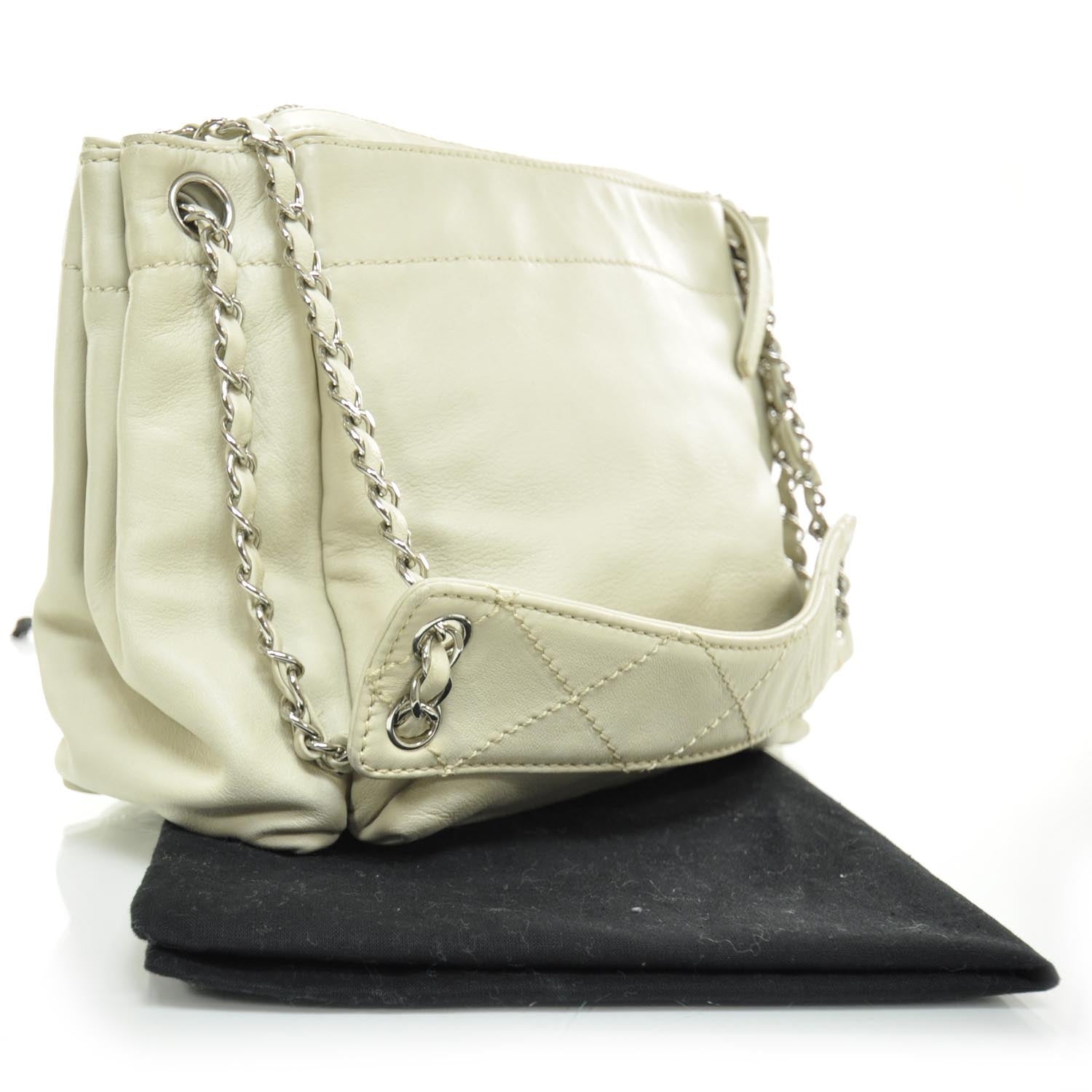 Chanel Lambskin Quilted Shoulder Flap Bag Ivory 2 of 11