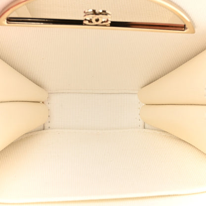 Chanel Caviar Quilted Round Handle With Care Vanity With Chain White 5 of 12