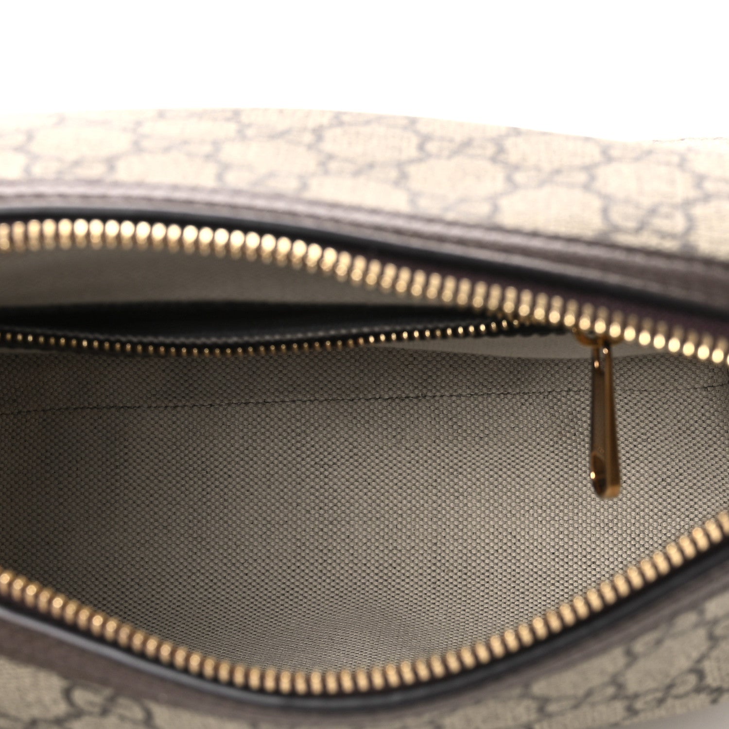 Gucci GG Supreme Monogram Textured Calfskin Web Super Mini Ophidia Shoulder Bag Beige Ebony New Acero 5 of 11