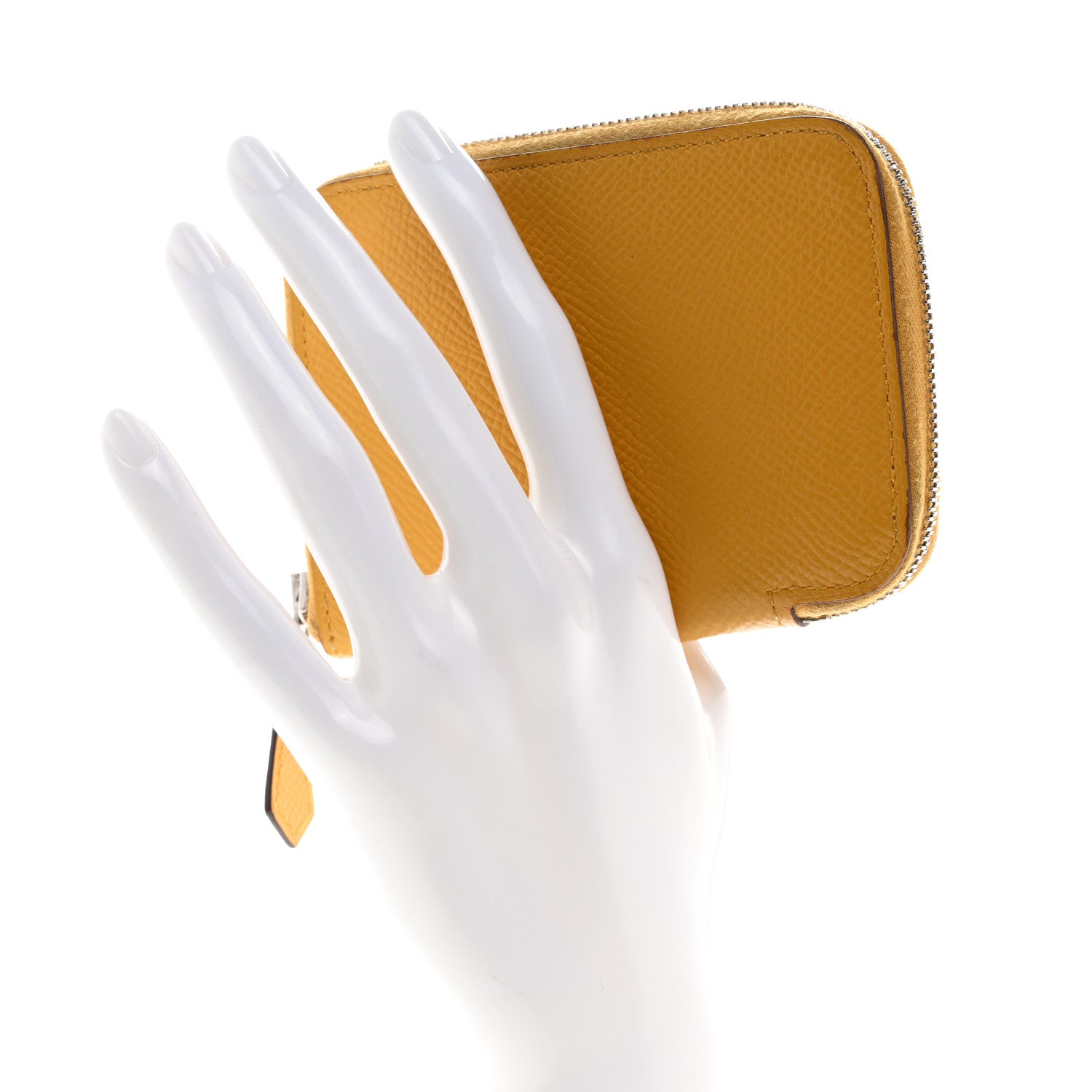 Hermes Epsom Azap Mini Wallet Jaune Ambre 2 of 9