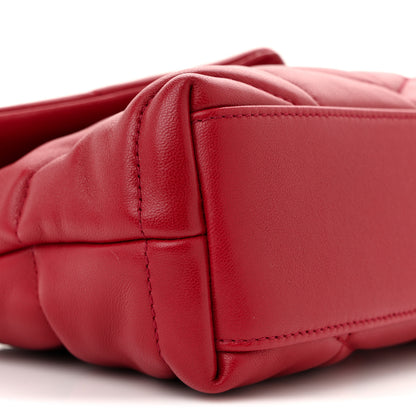 Saint Laurent Lambskin Quilted Toy Loulou Puffer Monogram Chain Satchel New Red 9 of 10