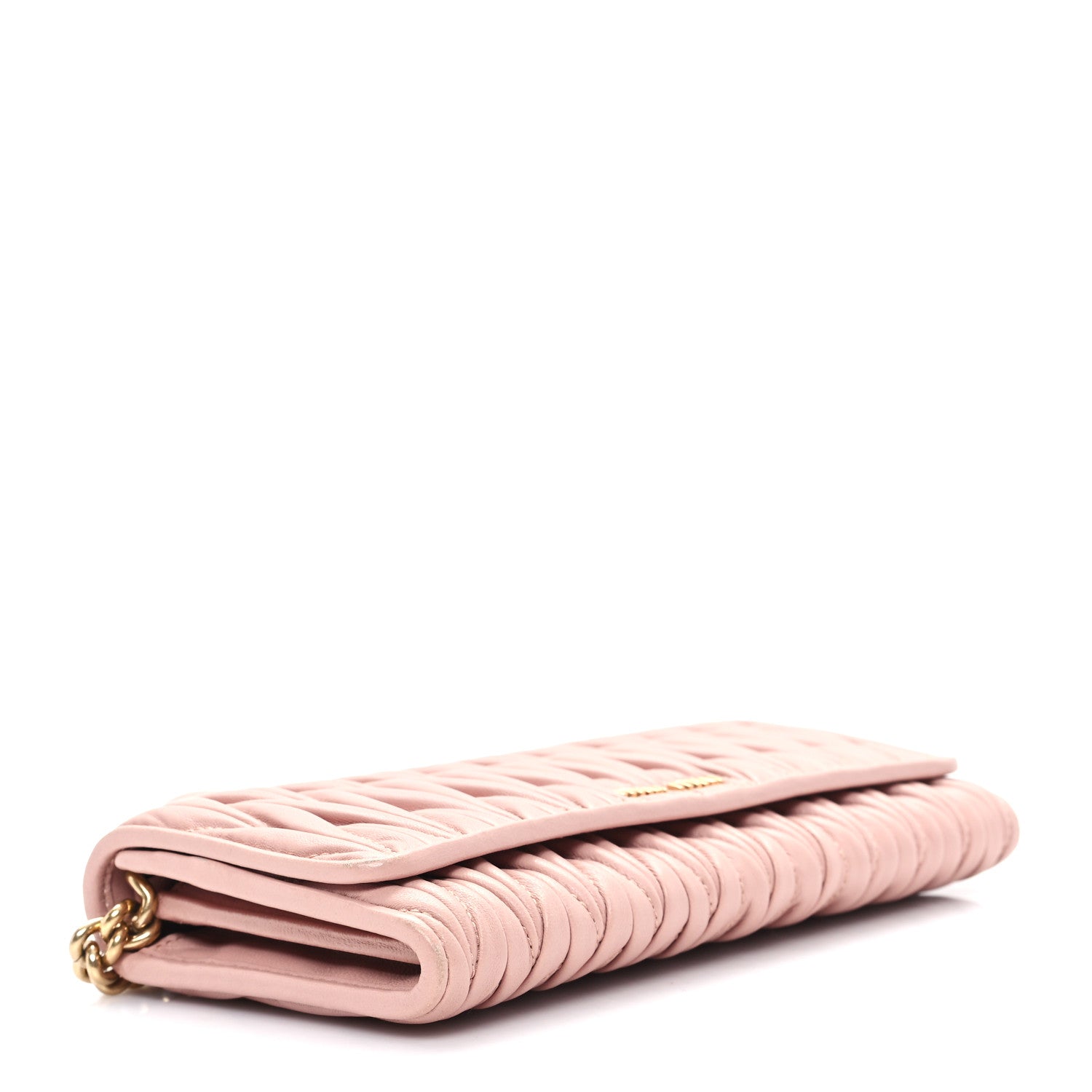 Miu Miu Nappa Matelasse Wallet On Chain Orchidea 4 of 11