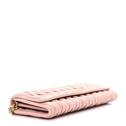 Miu Miu Nappa Matelasse Wallet On Chain Orchidea 4 of 11