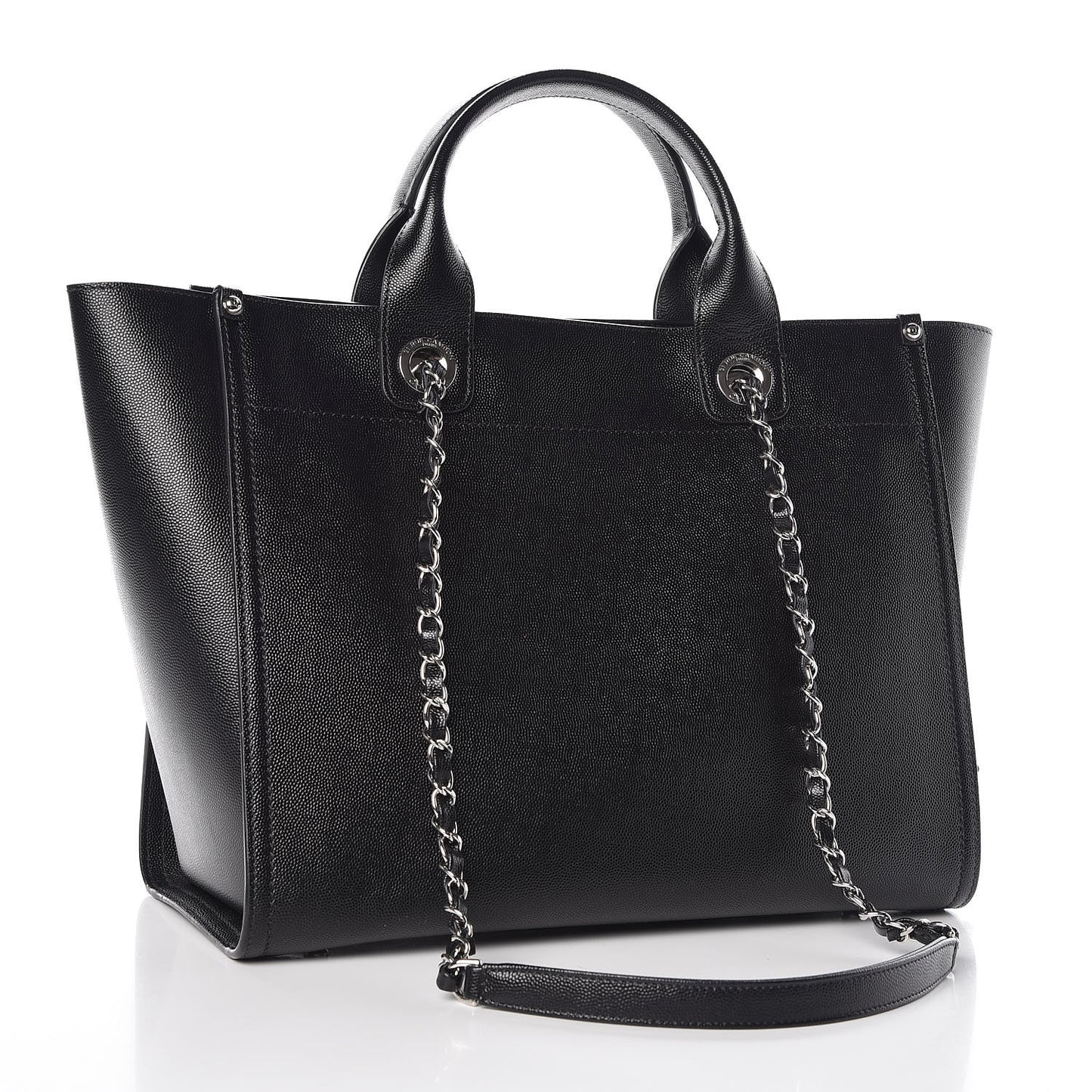 Caviar Small Studded Deauville Tote Black