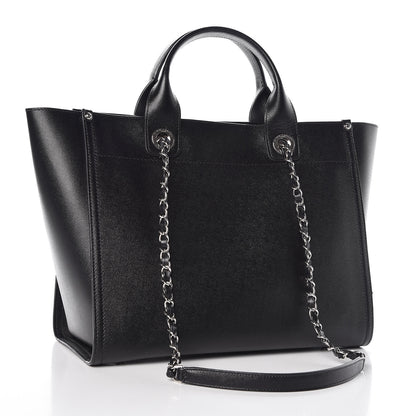Chanel Caviar Small Studded Deauville Tote Black 4 of 11
