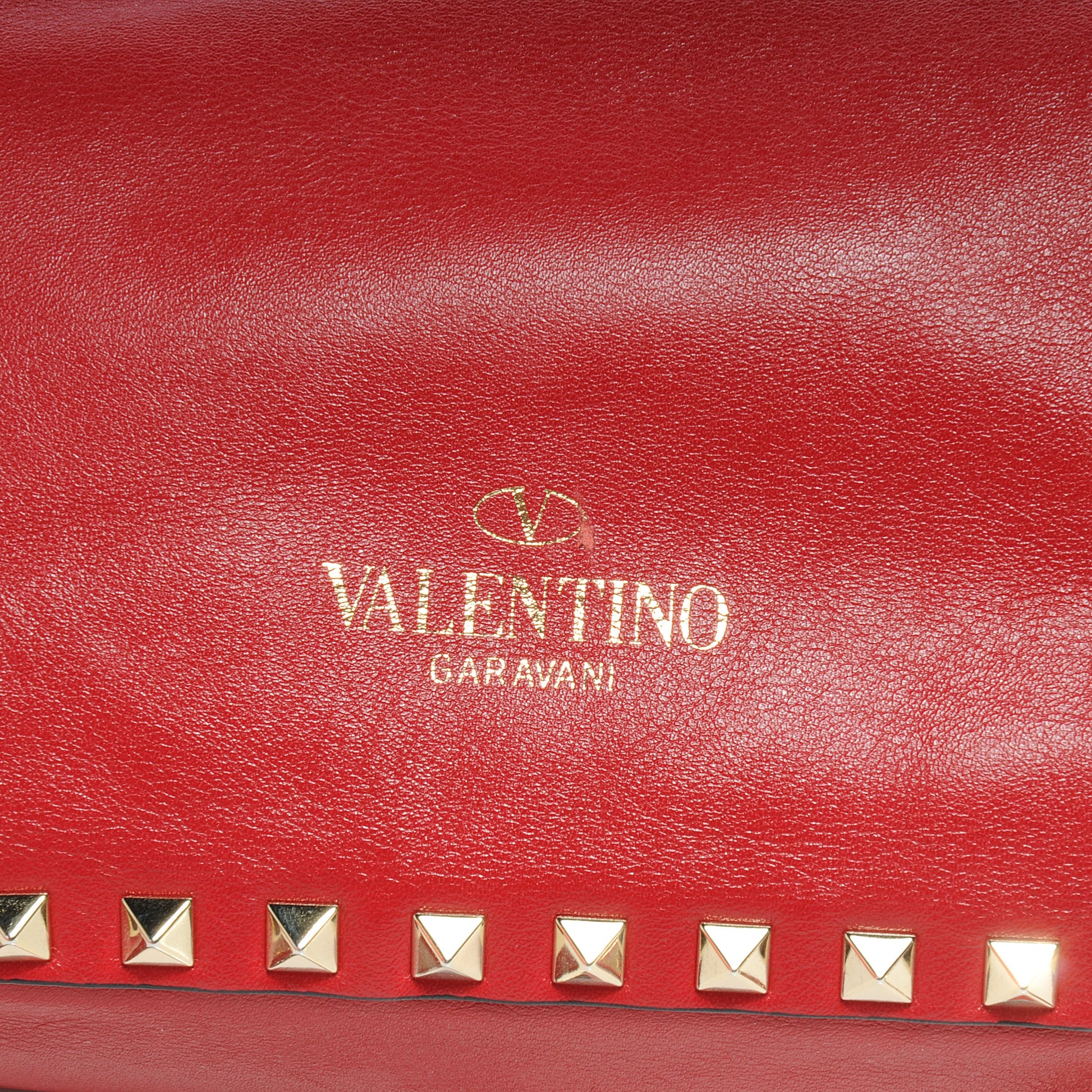 Valentino Garavani Vitello Small Rockstud Tote Rosso Valentino 8 of 8