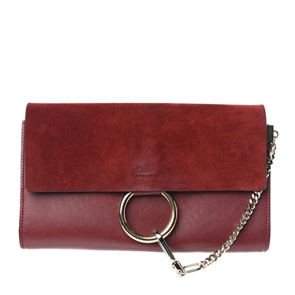 Chloe Suede Calfskin Faye Clutch Plum Purple 1 of 9