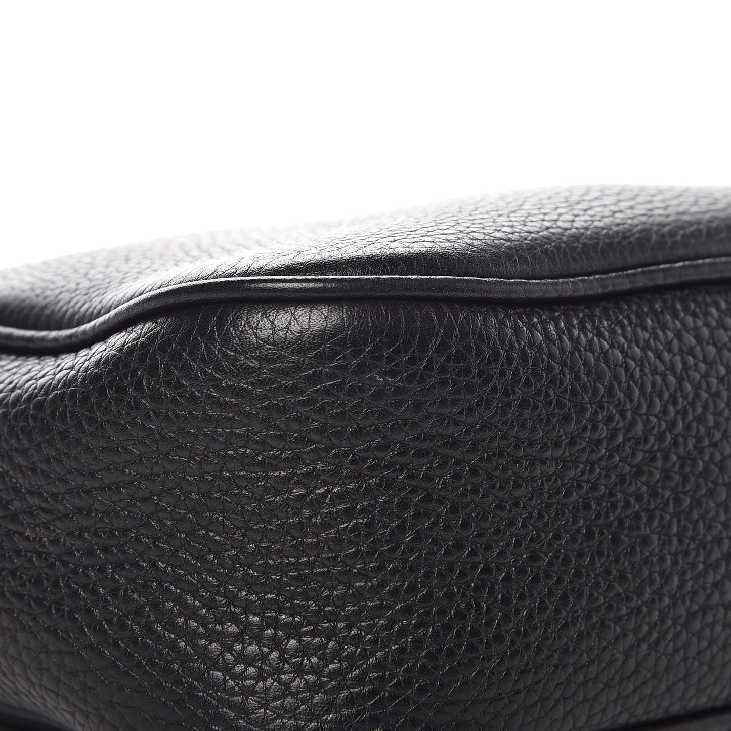 Pebbled Calfskin Small Soho Disco Bag Black