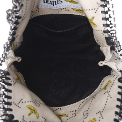 Stella McCartney Canvas Logo Submarine Print Beatles Mini Falabella Tote Sand 5 of 9