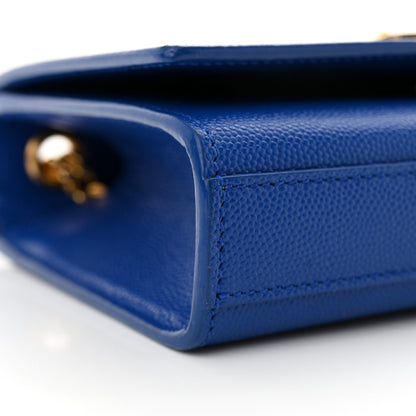 Saint Laurent Grain De Poudre Small Classic Monogram Kate Satchel Royal Blue 9 of 10