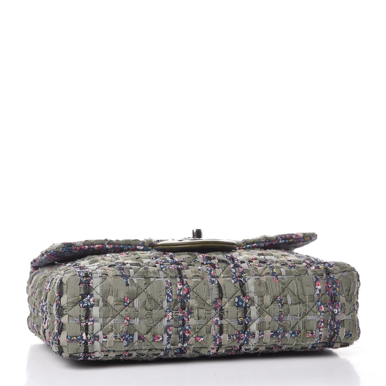 Chanel Woven Canvas Quilted Coco Cuba Flap Khaki Multicolor 4 of 11