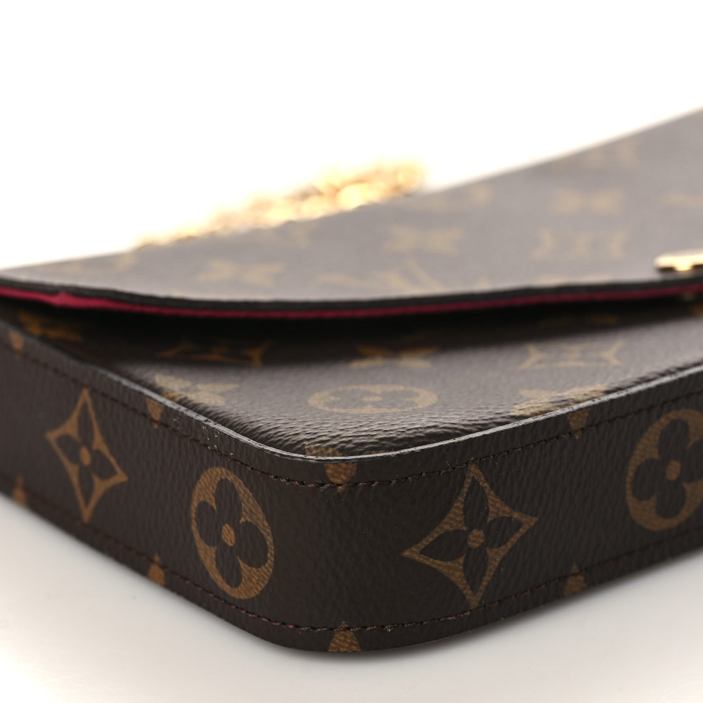 Monogram Pochette Felicie Chain Wallet Fuchsia